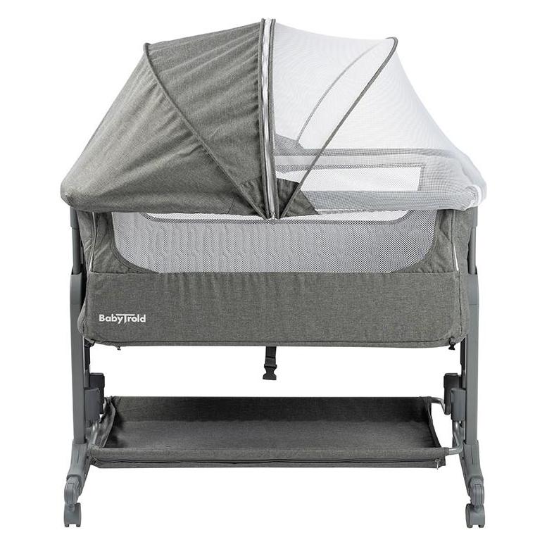 Babytrold - Bedside Sleep Tight with Wheels - Grey - 92 x 55 x 70.5-82 cm (55 x 92 cm) (16-06G)