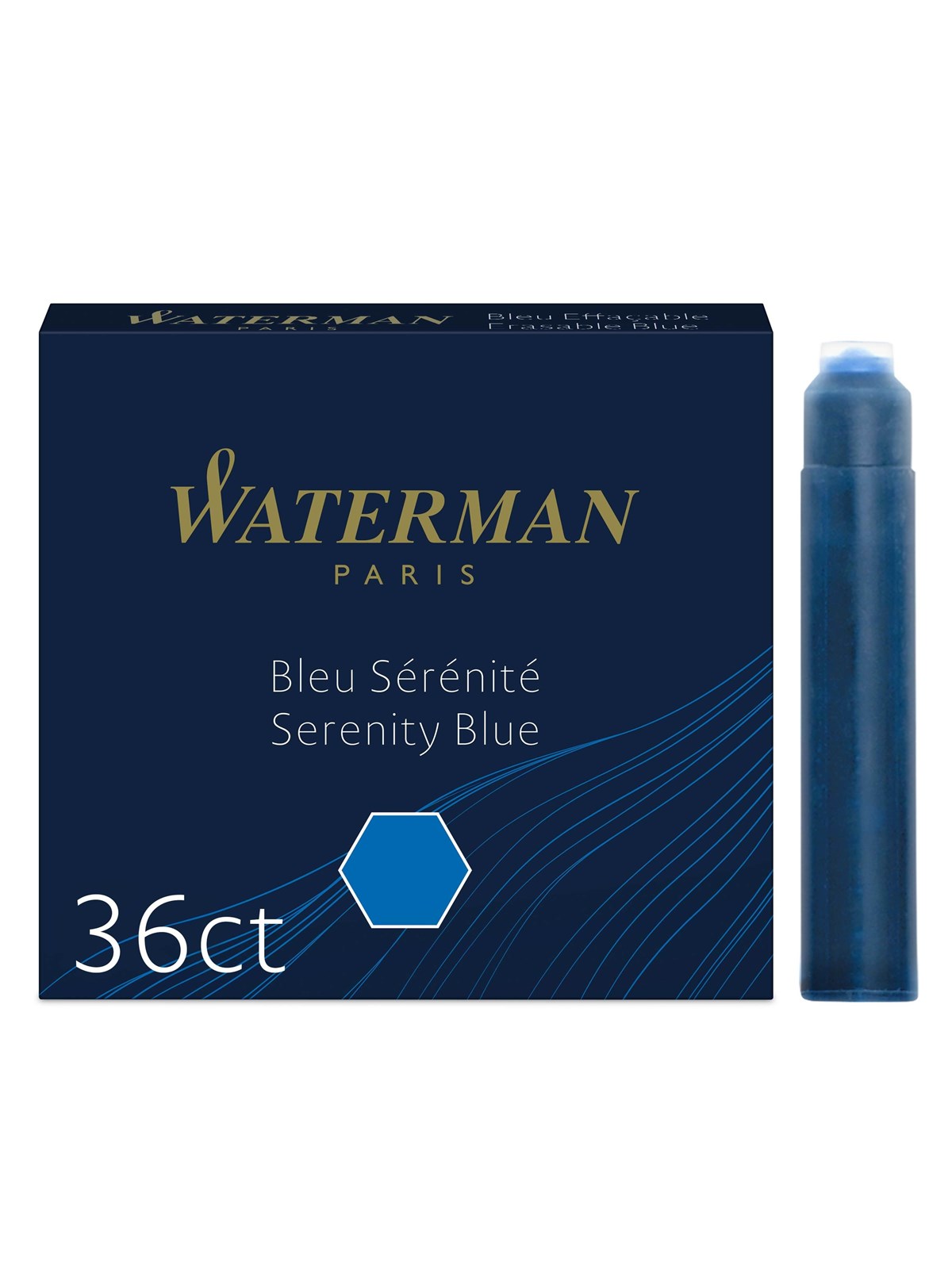 Waterman Füller-Tintenpatronen | International Standardgröße | Serenity Blue | 36 Stück