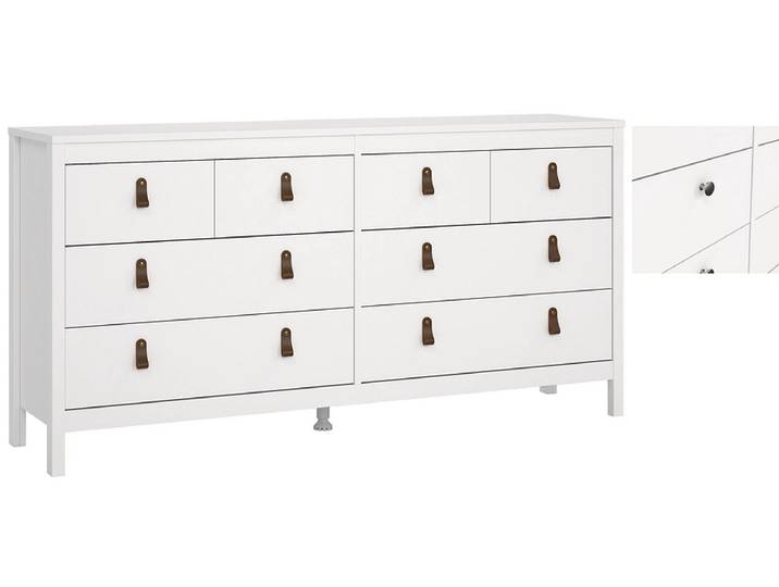 Kommode MADRID 8 Schubladen 38.4x159.6x79.7cm weiss matt