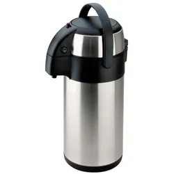 Pumpkanne aus Edelstahl -, Thermoskanne, Silber