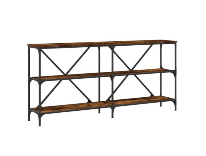 Heofavd Konsolentisch Räuchereiche 160x30x75 cm Holzwerkstoff Eisen