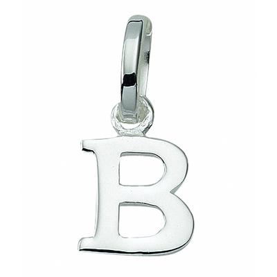 Namenskette ADELIA´S "Halskette - Namenskette mit Buchstabenanhänger B aus 925 Silber", silber, Halsketten, Damen, Silber 925 (Sterlingsilber), Schmuckset mit bis 45 cm stufenlos verstellbarer 925 Silber Halskette