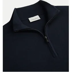 Pullover mit Troyer Kragen Blau S