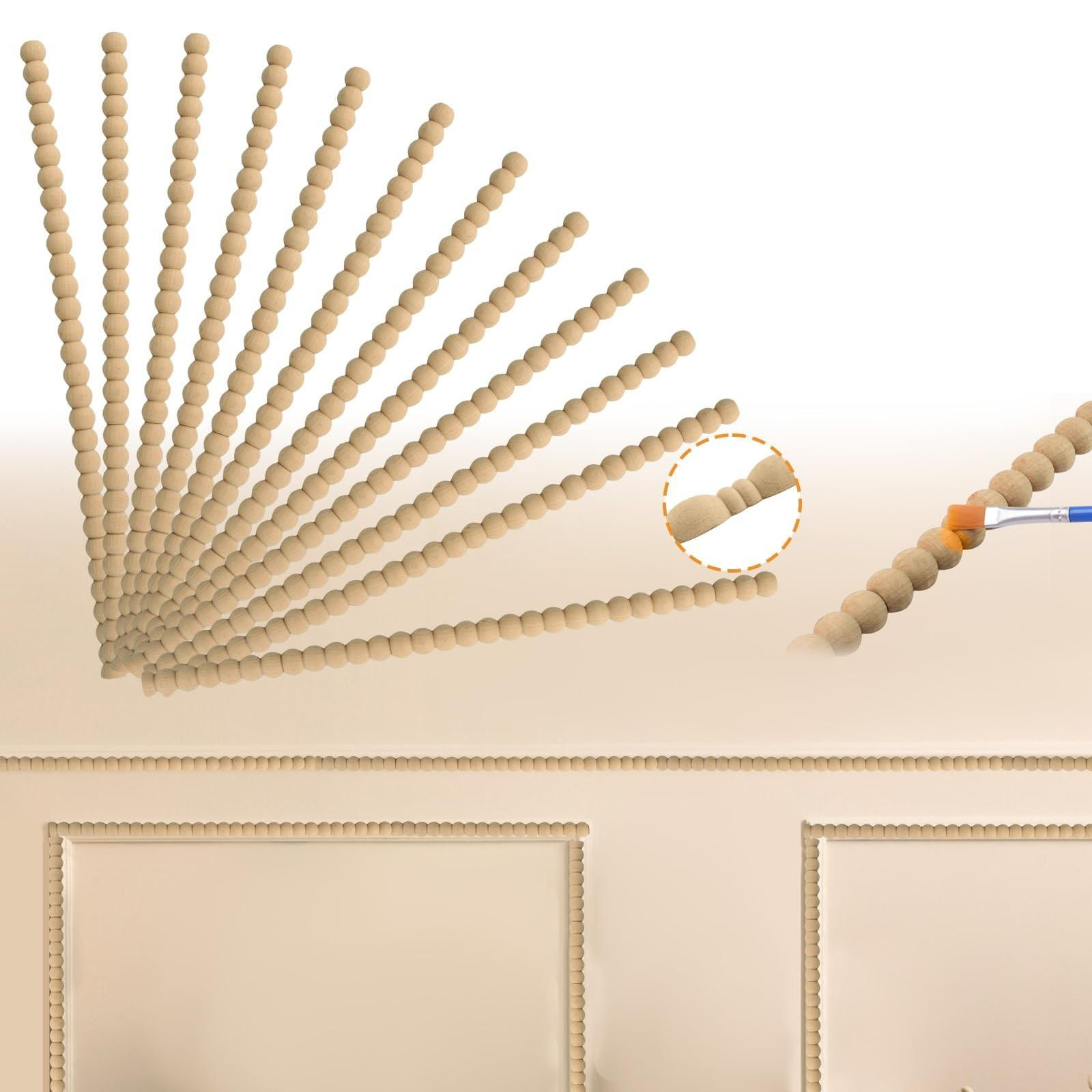 12 stuks Houten Wandbekleding - 3D DIY Moulding voor Decoratie