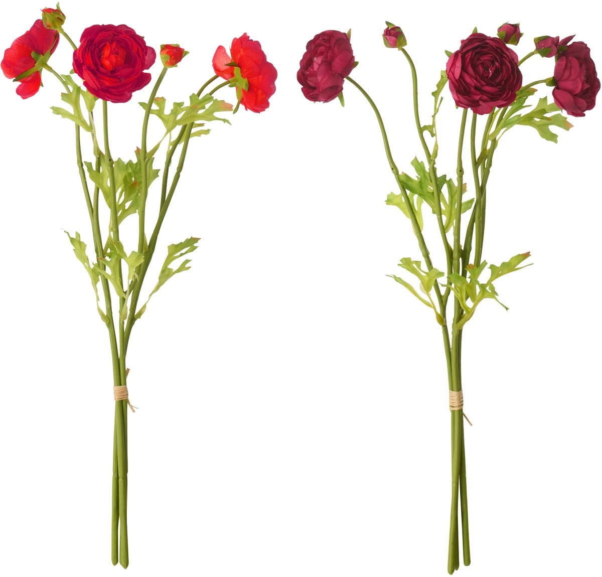 J-Line bundel 3 Ranonkel textiel paars/fuchsia large set van 2