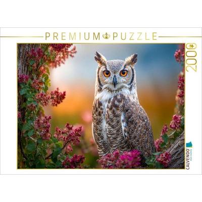 CALVENDO Puzzle Der Uhu auf der Lauer | 2000 Teile Lege-Größe 90x67cm Foto-Puzzle für glückliche Stunden