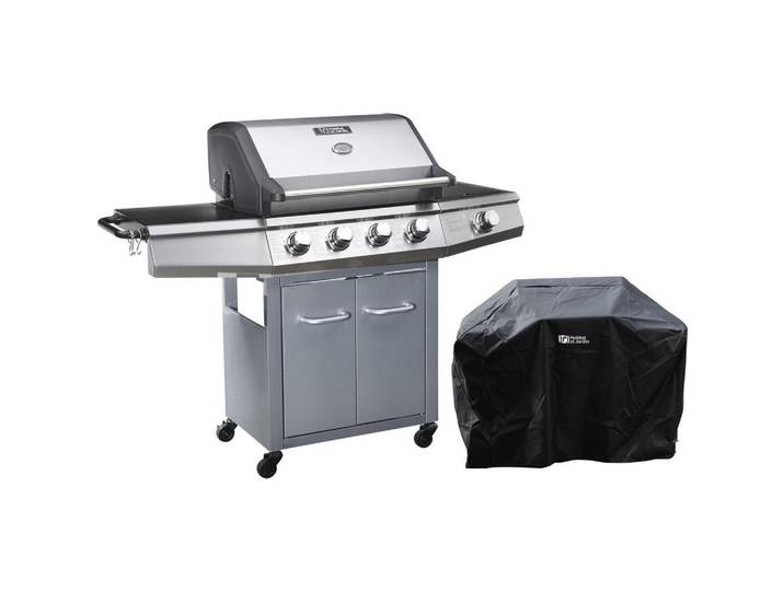 Habitat Garten Gasgrill bingo 5 Silber, Silberfarben, Metall, 143x115x57 cm, Grills, Gasgriller