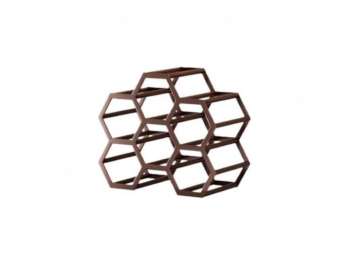 Weinregal Freistehend Aus Metall Im Sechseckigen Waben Design Weinflaschenhalter Mit Geneigter Lagerung Arbeitsplatte Und Schrank Elegantes Tisch Weinregal Zur Präsentation Von Weinflaschen(Copper)