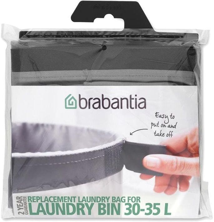 Wäschesack BRABANTIA, grau, 35 l, Baumwolle, Wäschesammler, Wäschesack grau 35 l