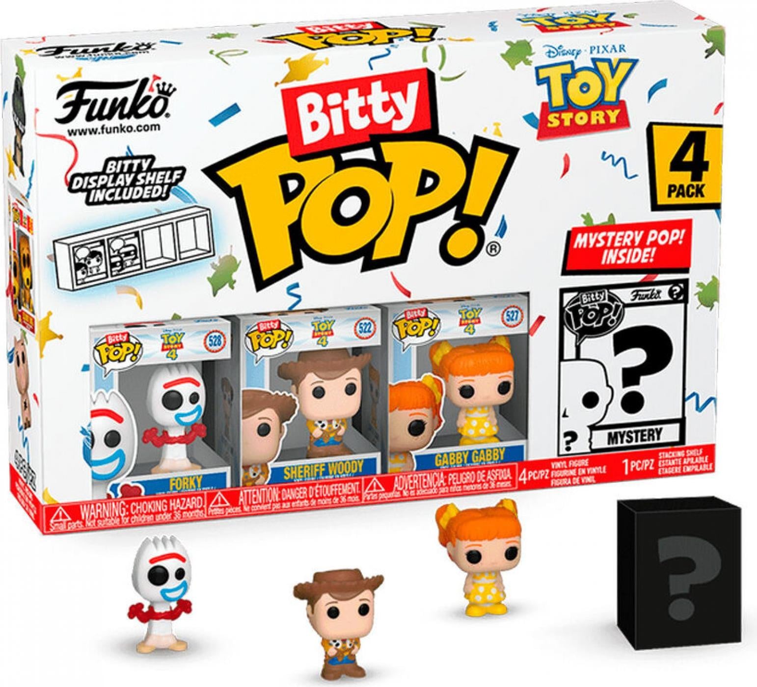 Funko Bitty Pop! Toy Story - Forky, Sheriff Woody en Gabby Gabby