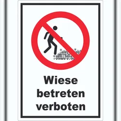 HB-Druck Wiese betreten verboten Aufkleber A3 (297x420mm)