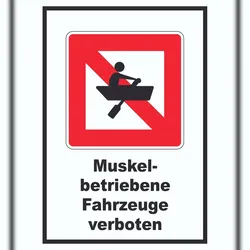 HB-Druck Ruderboote verboten Symbol und Text A0 (841x1189mm)