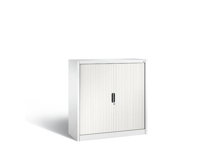 Roller Shutter Cabinet C+P Omnispace 120 x 42 x 123 cm, White, with key, New - Space-saving solution