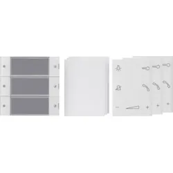 Gira Wippenset 3-fach klar/Edelstahl 3-fach Wohnungsstation 850400