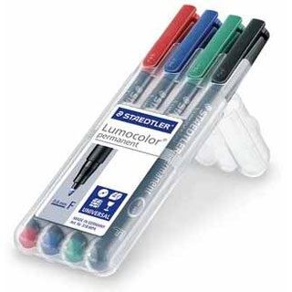 STAEDTLER Lumocolor Permanent-Marker 318F, 4er Etui