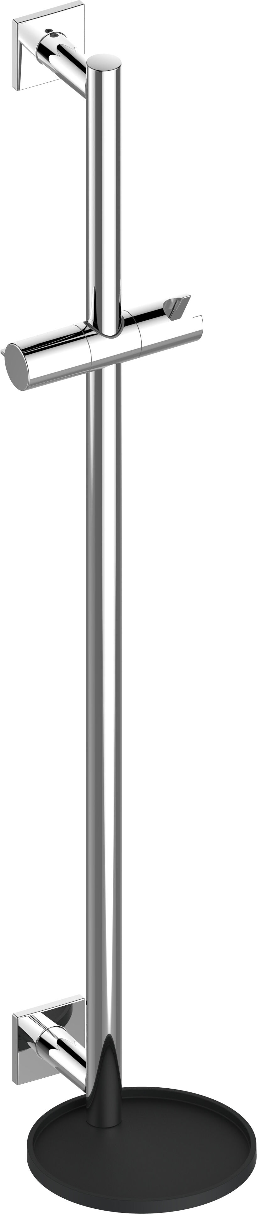 Keuco barre de douche 59585070912 Inox / noir-gris, barre murale 855mm, Rosetten carré