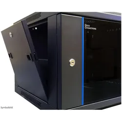 Good Connections Wandgehäuse 9HE RAL 9005, 550mm tief zweiteilig (9 HE, 19 Zoll Rack), Serverschrank, Schwarz