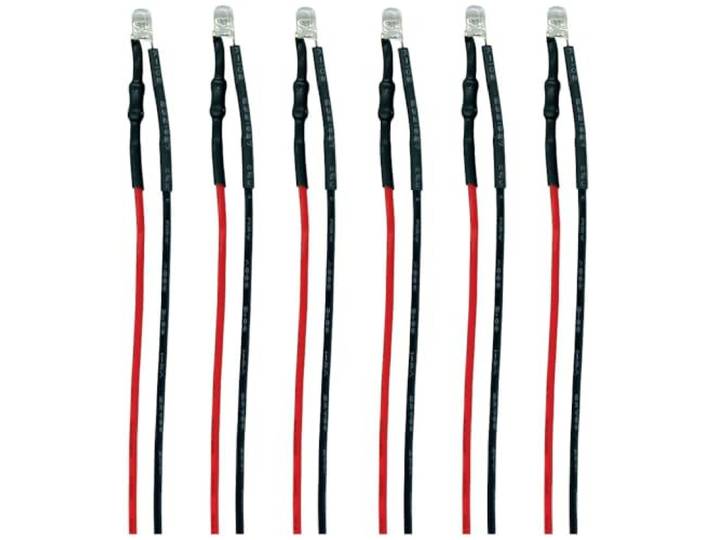 TAMS Elektronik 81-59626-06-C LED Met aansluitdraden Warm-wit, Rood 6 stuk(s)