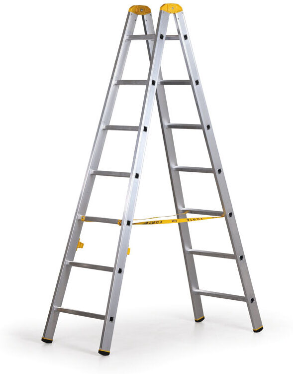 Alu Leiter ALVE FORTE, 2x7 Sprosen, Höhe 2,02 m