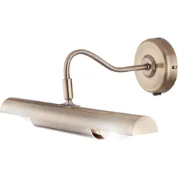 Wandlampe Messing Wandleuchte Innen beweglich Schlafzimmer Lampe Wand Bilderleuchte zum verstellen, Metall Messing, 2x E14, LxT 36x21