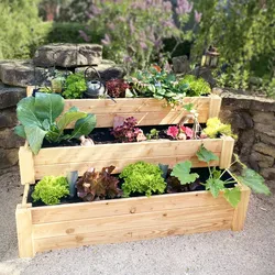 Westmann Holz Hochbeet, Stufenbeet "Urban Gardening",natur,120 x 76 x 64 cm (L x B x H)