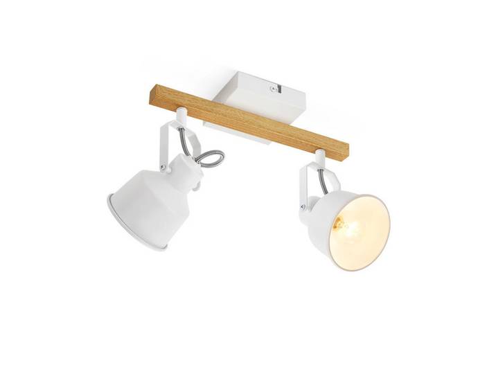 Nettlife Deckenstrahler Emerson 2-flammig 29/14/19cm, Weiß, Metall, E14, 14x19x29 cm, Lampen & Leuchten, Innenbeleuchtung, Spots & Strahler, Deckenspots