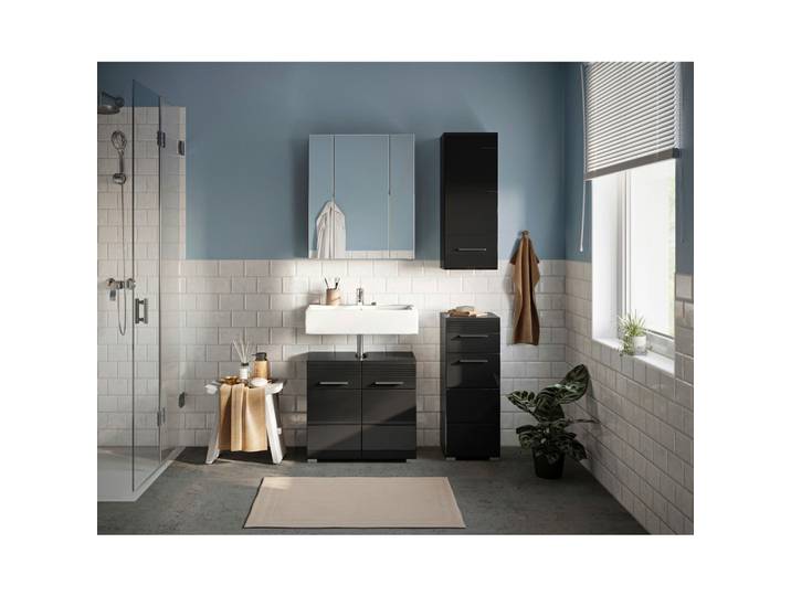 Badezimmer Linus 4-tlg. ca. 90 cm Schwarz