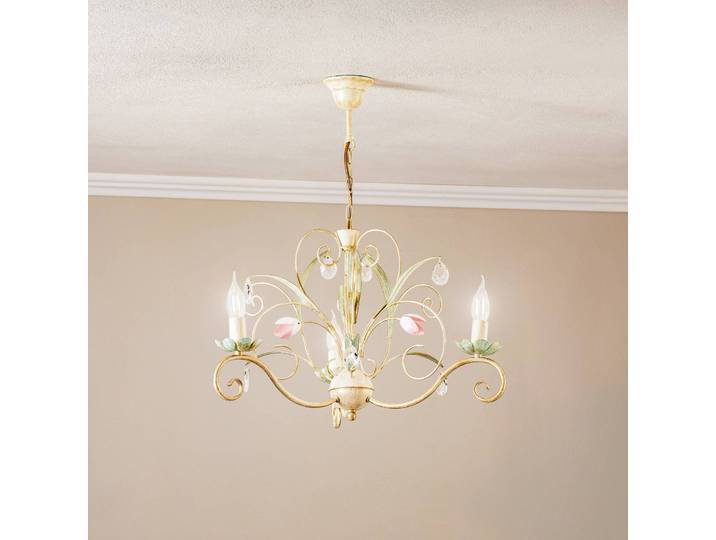 Kronleuchter Florina Luminex, dimmbar, für Wohn- / Esszimmer, Metall, Florentiner, Florentiner Kronleuchter