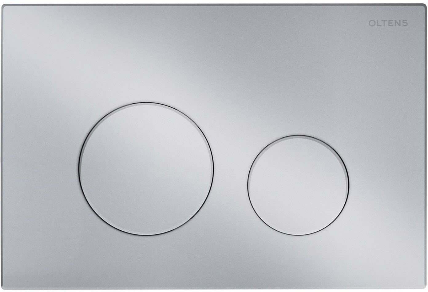 OLTENS Lule Betätigungsplatte aus Kunststoff mit 2-teiligen Spülknopf rund, Montagezubehör, 57102200, chrom matt