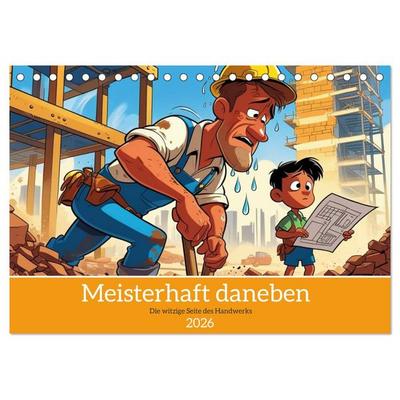 Meisterhaft daneben – Die witzige Seite des Handwerks (Tischkalender 2026 DIN A5 quer), CALVENDO Monatskalender