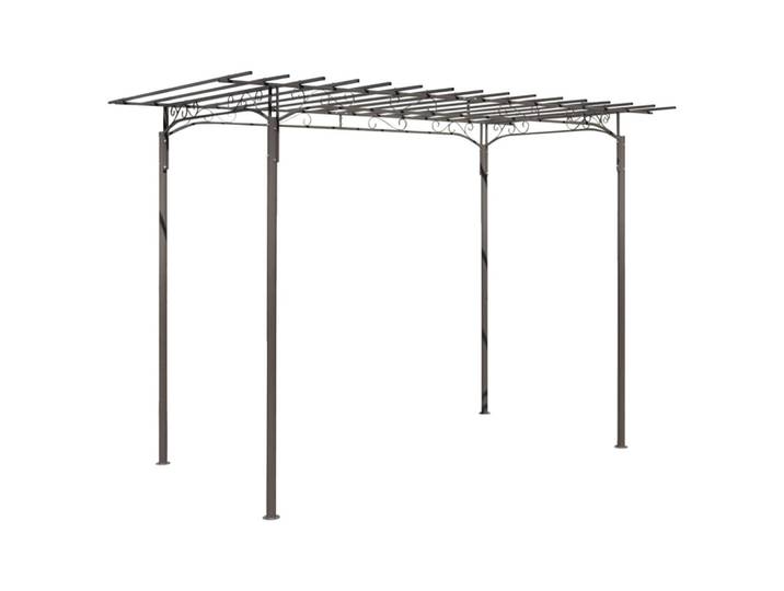 vidaXL Stahl Pavillon Gartenlaube Gartenhaus Laube Gartenhaus, Braun, Metall, Rechteckig, 190x220x320 cm, Sonnenschutz, Pavillons