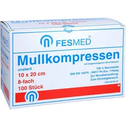 Mullkompressen Es 10x20 cm unsteril 8fach