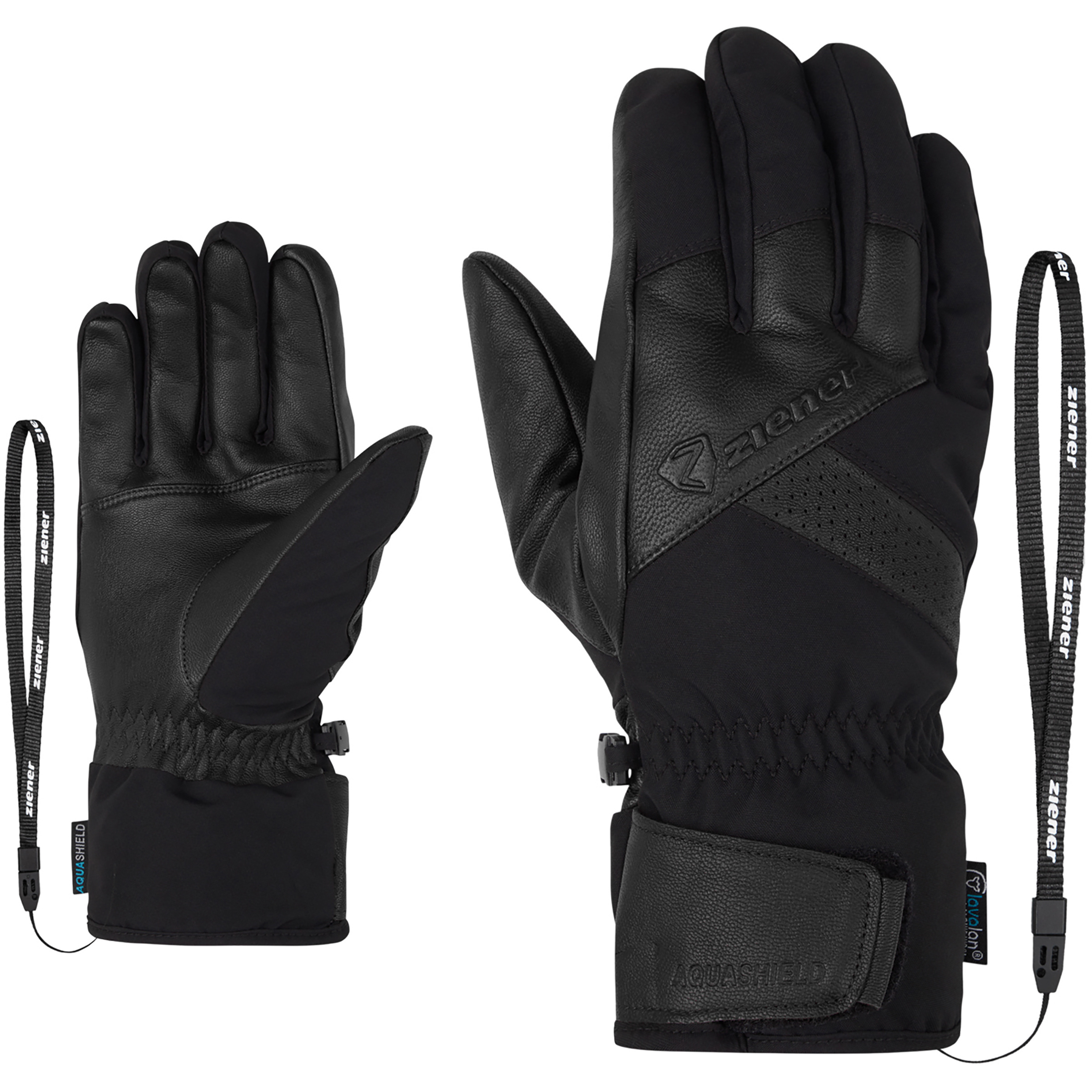 Ziener Getter-Z As Aw Herren Fingerhandschuhe schwarz Größe 10 Skifahren Winddicht Wasserabweisend