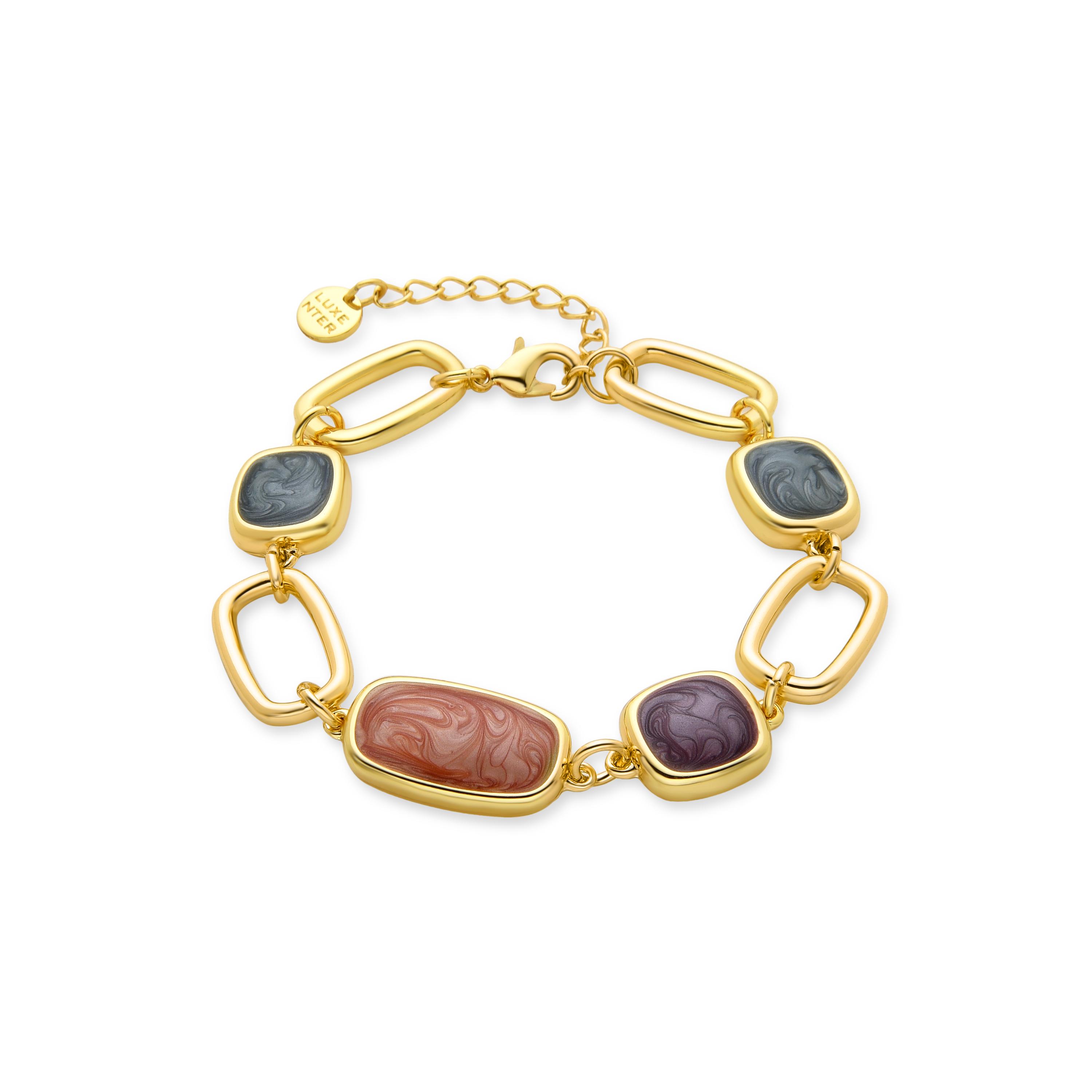 Luxenter Multicolor-Armband aus Harz in 18K Gelbgold - Orzur