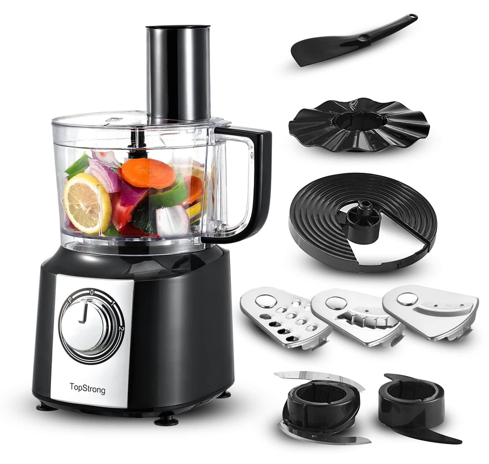 TopStrong Multifunctionele Keukenmachine 6-in-1 met Hakfunctie, 800W, 2 Liter
