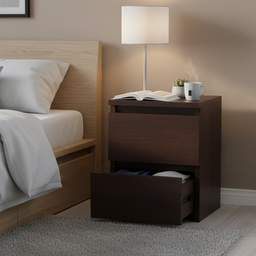 Zipcode Design Delancey 30 cm W Bedside Table Wenge