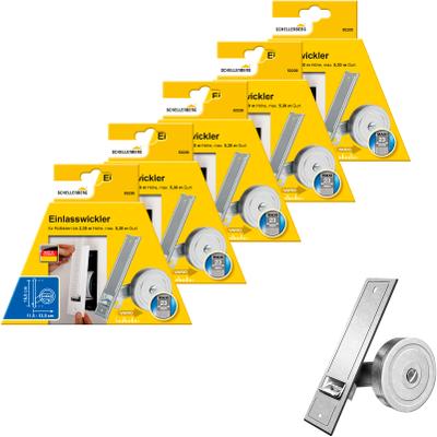 Einlass-Gurtwickler SCHELLENBERG "für das Rollladensystem Maxi, Lochabstand 16 cm, Unterputz-Montage", silber (silberfarben), B:50cm, Gurtwickler, für Rollladengurte mit 23 mm Breite