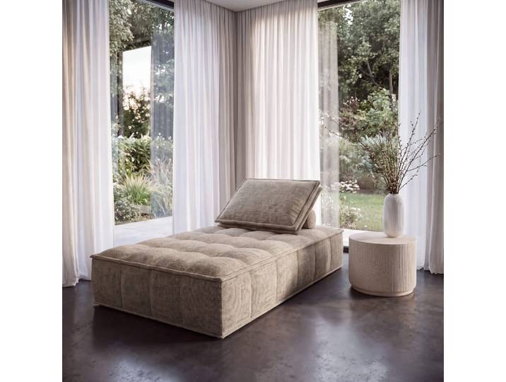 Taupefarbene Chaiselongue für modulares Sofa