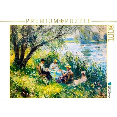 CALVENDO Puzzle Havel Picknick unter alten Bäumen im impressionistischen Stil | 1000 Teile Lege-Größe 64x48cm Foto-Puzzle für glückliche Stunden,