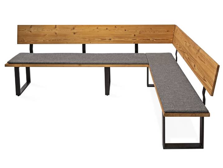 CURBY Eckbank, rustikale Altholzoptik, Material Massivholz