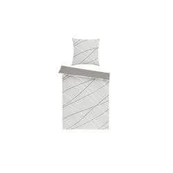 como Renforcé Wende-Bettwäsche  Kreuz & Quer ¦ grau ¦ Maße (cm): B: 135