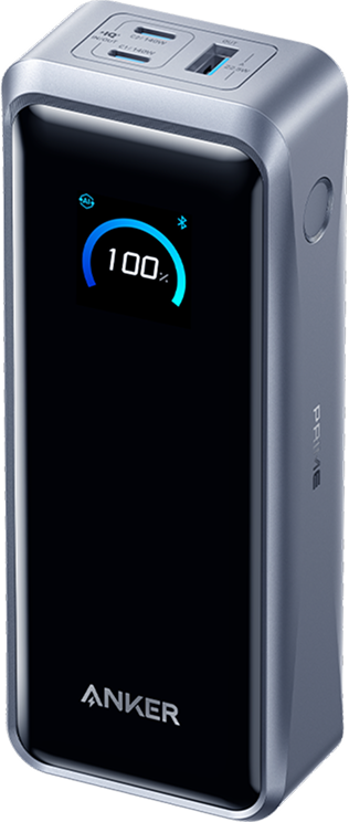eufy Anker Prime Powerbank (26K, 300W)+Anker Prime USB-C auf USB-C Kabel (240W, Upcycled-Flechtdesign)+Anker 100W Ladestation für Anker Prime Powerbank Schwarz