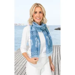 Seiden-Schal 180x50cm in Druck blau von DW-Shop, Blau