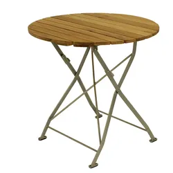 Klapptisch BAD TÖLZ 77cm rund, Flachstahl verzinkt + Robinie