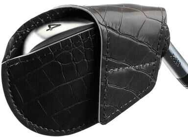 Multisell Products Hub Crocodile Pattern PU Leather Golf Iron Headcover, Waterproof Golf Wedges, Wear Resistant Golf Training Equipment, Head C black