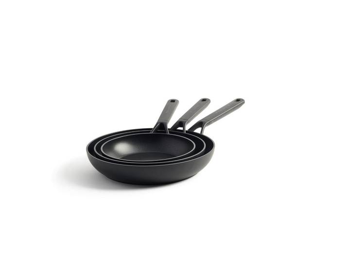KitchenAid Pfannenset Classic Forged Aluminium, Schwarz, Metall, Kunststoff, 3-teilig, 0 L, rund, Kochen, Pfannen, Pfannensets