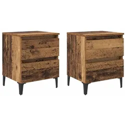 vidaXL Bettkommoden 2 Stück Alter Holz 40x35x50 cm Spanplatte