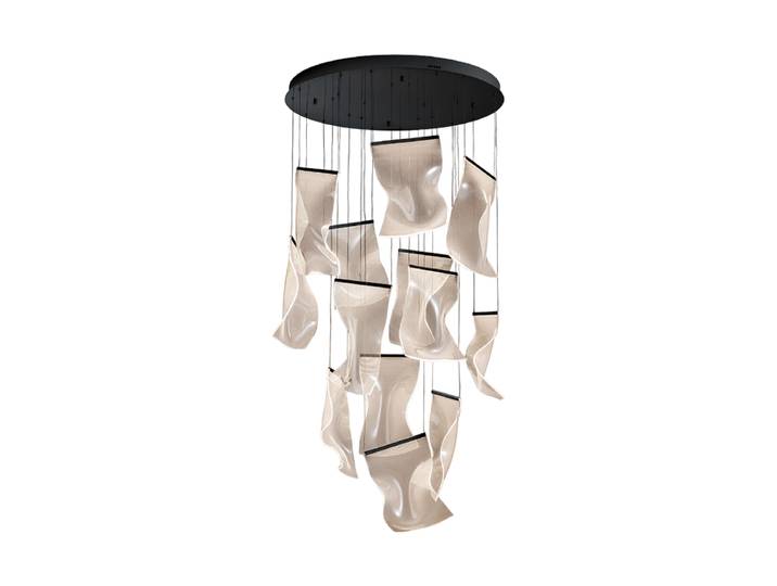 Grosse LED Design Hängelampe „Velos XL“ mit Fernbedienung Schwarz Schuller