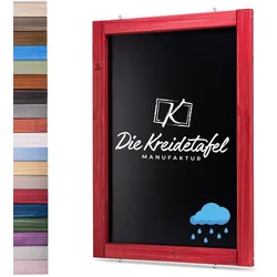 Die Kreidetafel Manufaktur Wetterfeste Outdoor Kreidetafel mit Holzrahmen / Schwedenrot 55x105cm