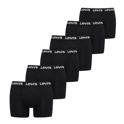 Boxershorts LEVI'S "LEVIS MEN REPEAT LOGO BOXER BRIEF 6P ECOM", Herren, Gr. M, schwarz, Obermaterial: 95% Baumwolle, 5% Elasthan, Unterhosen